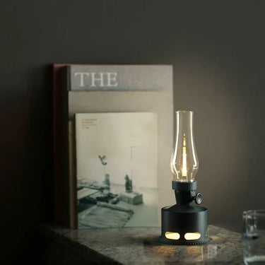 Vintage Rechargeable LED Lantern With Blow-To-Extinguish Function - Image 1