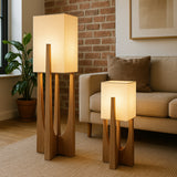 Wabi Sabi Floor Lamp With Handcrafted Fabric Shade - Image 1