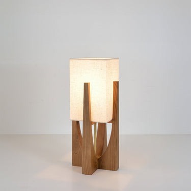 Wabi Sabi Floor Lamp With Handcrafted Fabric Shade - Image 8