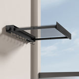 Wall Mounted Clothes Rack Extendable With Shelf And Hooks Smart Space-Saving Design For Efficient Laundry Drying - Image 5