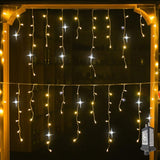 Warm White LED Christmas Icicle String Lights With Flickering Effect - Image 3