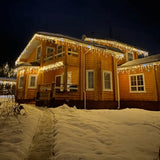 Warm White LED Christmas Icicle String Lights With Flickering Effect - Image 2