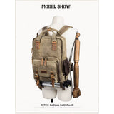 Waterproof Waxed Canvas Camera Backpack With Laptop Compartment And Tripod Strap - Image 7