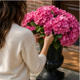 Weatherproof Silk Hydrangea Set With 5 Full Heads For Porch & Patio Decor - Image 3