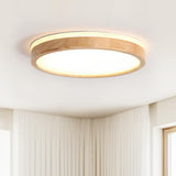 Wood Flush Mount Light With Frosted Acrylic Diffuser - Image 3