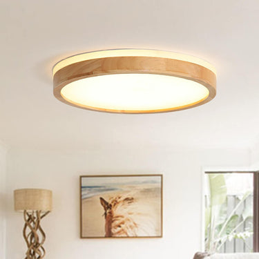 Wood Flush Mount Light With Frosted Acrylic Diffuser - Image 5