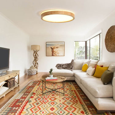 Wood Flush Mount Light With Frosted Acrylic Diffuser - Image 6