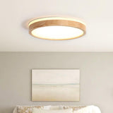 Wood Flush Mount Light With Frosted Acrylic Diffuser - Image 8