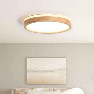 Wood Flush Mount Light With Frosted Acrylic Diffuser - Image 8