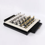 Wooden Board Chess Set With Creative Zinc Alloy Paint Pieces - Image 2