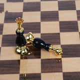 Wooden Board Chess Set With Creative Zinc Alloy Paint Pieces - Image 4