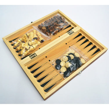 Wooden Magnetic 3 In 1 Chess Set With Folding Board - Image 3